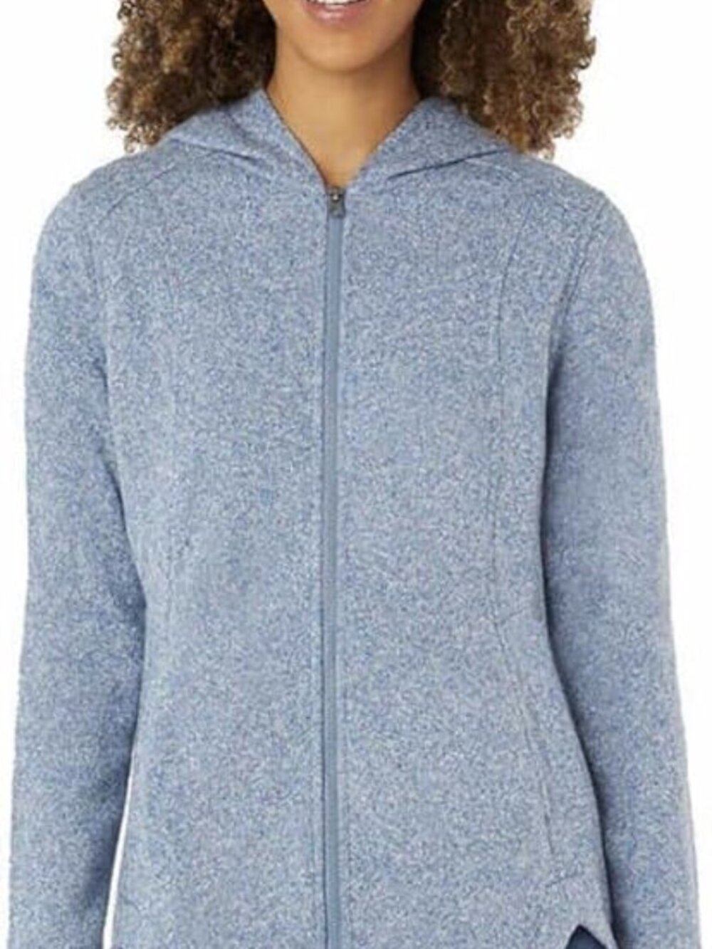 Eddie Bauer Zip Front Hoodie, Heather Blue, size small, EUC